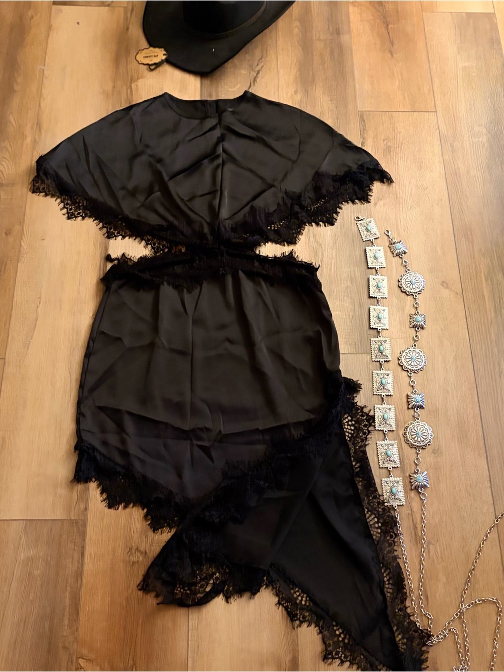 Black Lace Trim  Women’s Skirt -